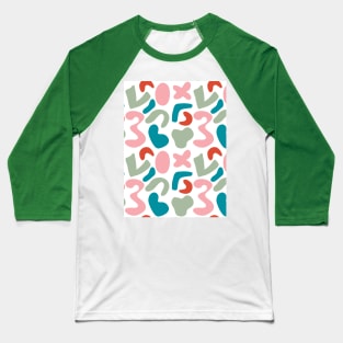 Elegant Abstract Shapes Pattern In Pastel Colors Baseball T-Shirt
